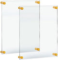 Azar Displays 105530-GLD-2PK Floating Acrylic Wall Frame with Silver Stand Off Caps: 22" x 28" Graphic Size. Overall Frame Size: 26" x 32" (Pack of 2)