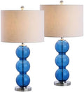 JONATHAN Y Bella 27" Glass Table Lamp, Cobalt Blue/Chrome, Set of 2