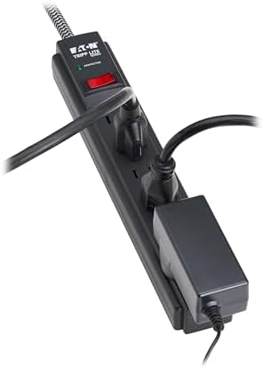 Eaton Tripp Lite Series 6-Outlet Surge Protector Power Strip, Flat Plug 25ft Braided Extension Cord, 1500 Joules, 15A Circuit Breaker, Lifetime Manufacturer's Warranty & $10,000 Insurance (TLP625DB)