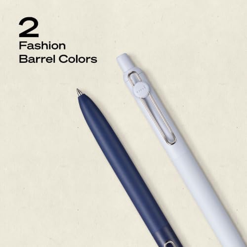 uniball™ Zento Gel Pens, Black Ink, 0.7mm Medium Point, Retractable, 2 Count, Smooth Writing, Quick-Drying, No Smear, No Bleed, Muted Barrel Colors