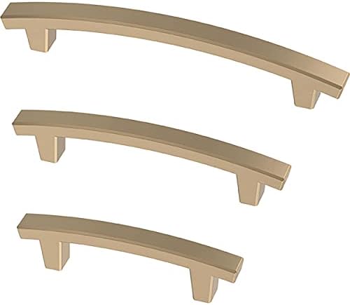 Franklin Brass Pierce (5-Pack) Cabinet Handles 4' Hole Center Champagne Bronze Kitchen Drawer, Gold Pulls, Dresser, Furniture Hardware P29615K-CZ-B