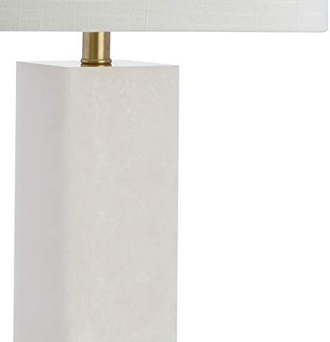 JONATHAN Y Jeffrey Table Lamp Bedside Metal Marble 29", Brass Gold/White
