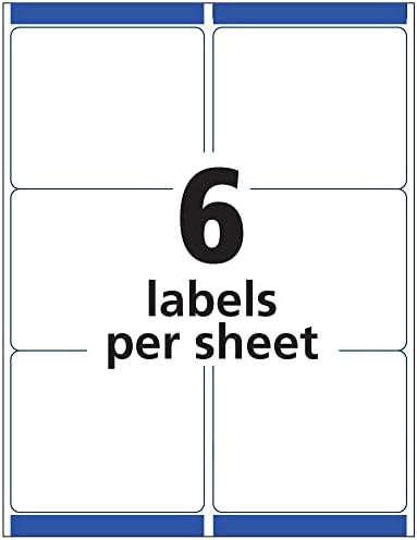 Avery Removable ID Labels, Sure Feed Technology, Removable Adhesive, 3-1/3" x 4", 5 Packs (6464)