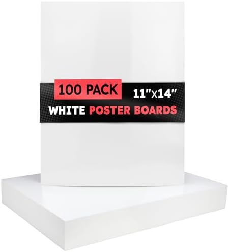 Hygloss White Poster Board 11 x 14-100 Count Bulk Pack, 10 Pt. Thickness