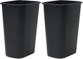 Winco PWR-41K Waste Basket, 10 Gallon, Black (Pack of 2)