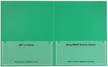 C-Line Classroom Connector School-to-Home Folders, Green, 25 per Box (32003) (Pack of 6)