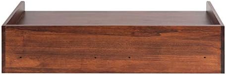 Kate and Laurel Kitt Modern Floating Shelf with Drawers, 28 x 12 x 6.5 inches, Dark Walnut Brown, Chic Floating Storage Console Table or Desk for Wall