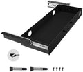VEVOR Under Desk Drawer Slide Out, 22 inch Under Desk Mounted Pull-out Drawer Attachment, Hidden Under Counter Drawers for office Home Sit Stand Workstation, Black