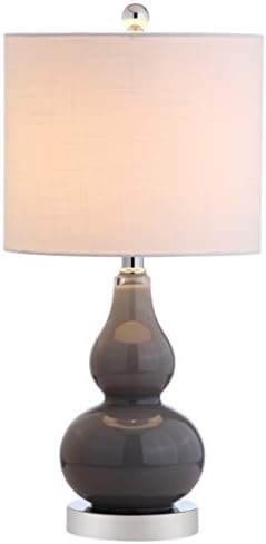 JONATHAN Y Anya Gourd Glass Table Lamp 20.5", Gray
