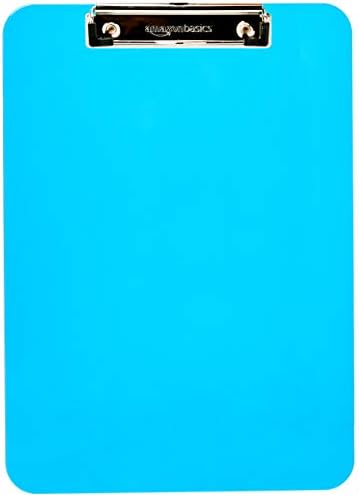 Amazon Basics Colorful, Sturdy, Lightweight Plastic Clipboards, Letter Size, Assorted Colors, Pack of 6