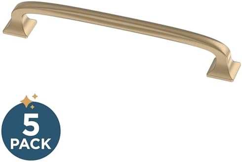 Franklin Brass (5-Pack) – Champagne Bronze Cabinet Handles, 5-1/16 Inch Hole Center, Pulls for Drawers, Kitchen Cabinet Door, Dressers | Lombard