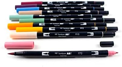 Tombow 56216 Dual Brush Pen Art Markers, Cottage, 10-Pack. Blendable, Brush and Fine Tip Markers