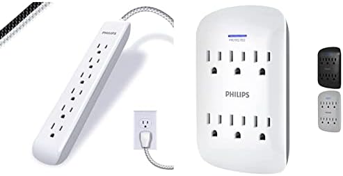 GE Home Electrical GE UltraPro Surge Protector Plug with Alarm, Outlet Extender, Plug Adapter, Appliance, Refrigerator, End of Service, 1080 Joules, Warranty, UL Listed, White, 38124