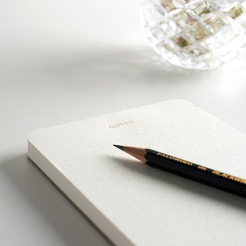 Small Dotted Notepads for Work, Gold Foil, 6.3 x 3.9 in, 5 Pack, 375 Sheets