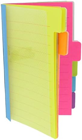 Redi-Tag Divider Sticky Notes, Tabbed Self-Stick Lined Notepads, 180 Ruled Notes, 4" x 6", 3 Books Per Pack, Assorted Colors (B10245)