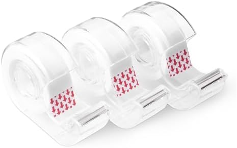 Amazon Basics Matte Finish Invisible Tape with Dispenser, 3/4" x 300" (8.33 Yards), Translucent, 3-Pack