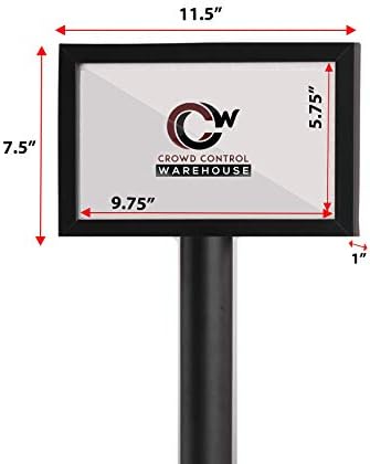 CCW 7 X 11 Inch Horizontal Pedestal Floor Sign Frame, Polished Brass