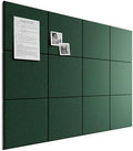 Bumusty 48"x 36" Large Felt Bulletin Board Tiles, Pine Green