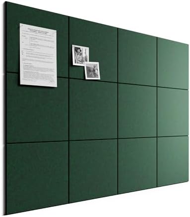 Bumusty 48"x 36" Large Felt Bulletin Board Tiles, Pine Green