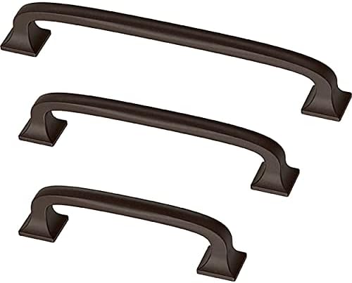 Franklin Brass (10-Pack) – Deep Bronze Cabinet Handles, 4 Inch Hole Center, Pulls for Drawers, Kitchen Cabinet Door, Dressers | Lombard