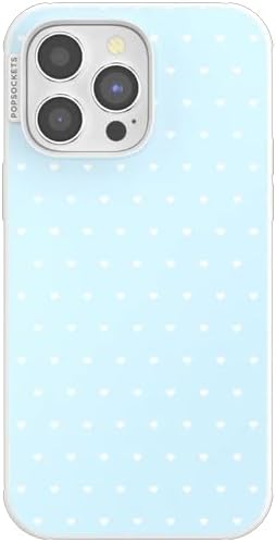 PopSockets iPhone 14 Pro Max Phone Case w/MagSafe- Sweet Heart Blue | Magnetic, Wireless Charging, Camera & Drop Protection, Blue, Phone, Women