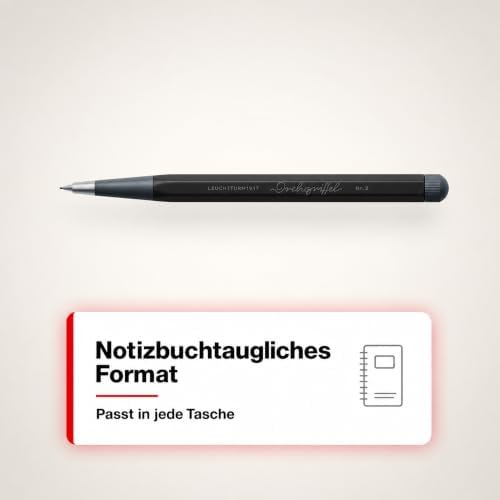 LEUCHTTURM1917 - Drehgriffel Mechanical Pencil - Refillable Writing Stylus with 0.7 mm HB Graphite Lead (Black)