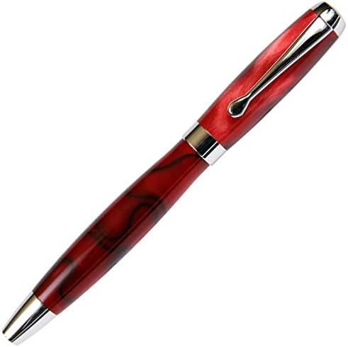 Lanier Pens Tuscany Rollerball Pen - Red & Black Marbleized Gloss Body