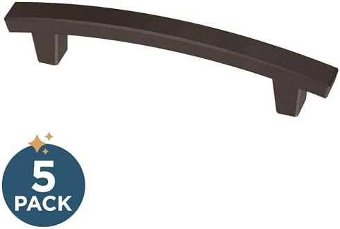 Franklin Brass (5-Pack) – Deep Bronze Cabinet Handles, 4 Inch Hole Center, Pulls for Drawers, Kitchen Cabinet Door, Dressers | Pierce