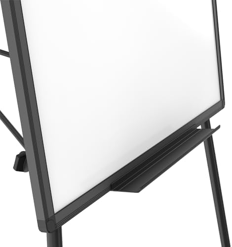 VIZ-PRO Magnetic Whiteboard Easel Black, 36"x24", Portable Dry Erase Board