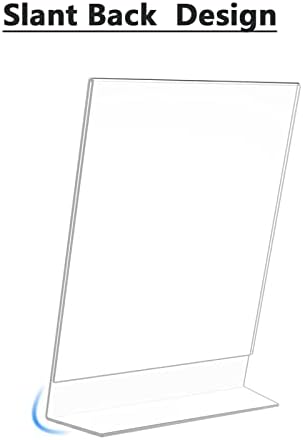 MaxGear Acrylic Sign Holder 4 x 6 Inches 12 Pack, Vertical L Shape