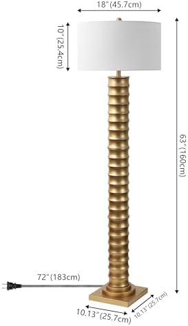 JONATHAN Y Serena Floor Lamp Art Deco Metal 63", Gold Painting