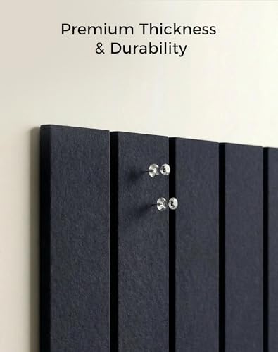Aothia 12-Pack Felt Bulletin Board Tiles 48"x36", Modular Pin Board for Notes, Photos & Mood Boards, Cork Board Alternative for Smooth Walls, 0.35" Thick, 70 Adhesive Tabs & 40 Pins - Carbon Blue
