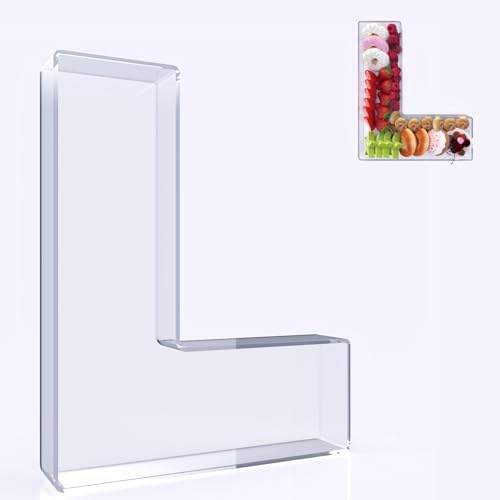 11" Acrylic Letter Charcuterie Box, Reusable Fillable Alphabet Number Shaped Form Tray for Birthday Anniversaries, Party Decorative Serving Plates Display Candy Cake (L)