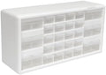 Akro-Mils 26-Drawer Plastic Storage Cabinet, 20" W x 6" D x 10" H, White