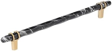 Amerock 10-1/16" Carrione Marble Black/Champagne Bronze Drawer Pull