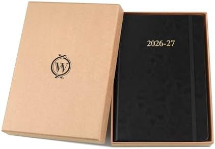 Wykeham's Executive 2026-27 Daily Journal Planner – Customization Available – Mid-Year Academic Diary – July 2026 to June 2027 (Black, 8.5"×5.5")