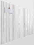 Slated Felt Bulletin Board Tiles | Cork Board Alternative for Walls | Wall Panels for Office & Home Decor | Aesthetic Pinboard & Photo Board | 12-Pack (11.8" x 11.8") with Adhesive | Warm White