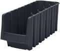 Akro-Mils 30778 Economy Stacking Shelf Plastic Storage Bins, (18-Inch x 8-3/8-Inch x 7-Inch), Black (8-Pack) (30778BLACK)