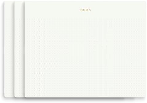 Pinesman Desk Notepad, Dotted, 3-Pack, 150 Tear-Off Sheets, 9.8 x 7.9 in