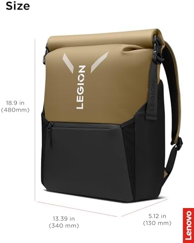 Lenovo Legion Gaming Laptop Backpack GB500, Expandable Capacity up to 25L, Fits 16-inch Laptops, Water Resistant