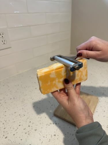 Handheld Wire Cheese Slicer with 2 Extra Wires, Thickness Adjuster