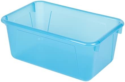 Storex Small Cubby Bins – Plastic Storage Containers for Classroom, 12.2 x 7.8 x 5.1 inches, Candy Teal, 5-Pack (62480A05C)