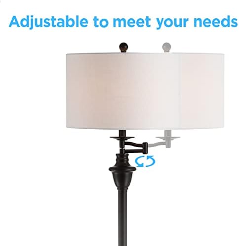 JONATHAN Y Cora 60" Metal Swing Arm Floor Lamp, Oil Rubbed Bronze/Clear