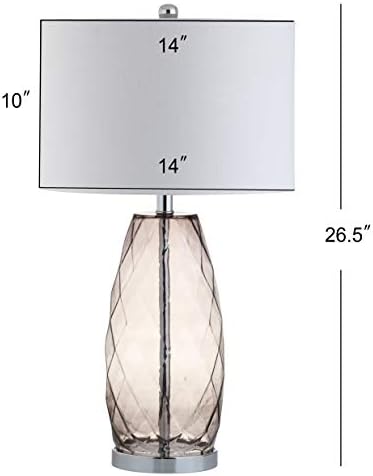JONATHAN Y Juliette Modern Faceted Glass Table Lamp 26.5", Smoked Gray