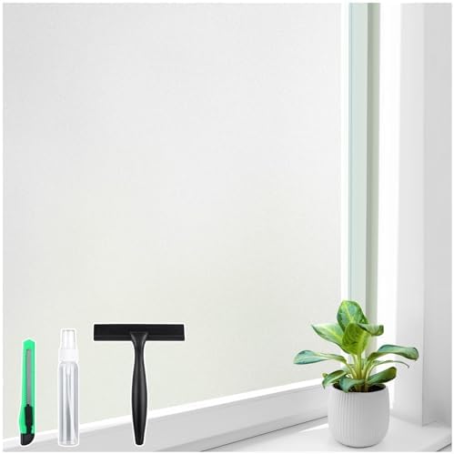 Homein Frosted Glass Window Privacy Film with Tools, Static Cling, Pure