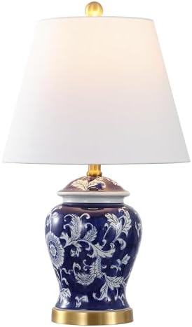 JONATHAN Y Penelope Ginger Jar 22" LED Table Lamp, Navy/White