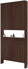 LINLIUA Behind the Door Bookshelf, 5 Shelf Behind Door Shelves with Storage, Space-Saving Wall Mount Narrow Bookcase Cabinet for Living Room Bedroom
