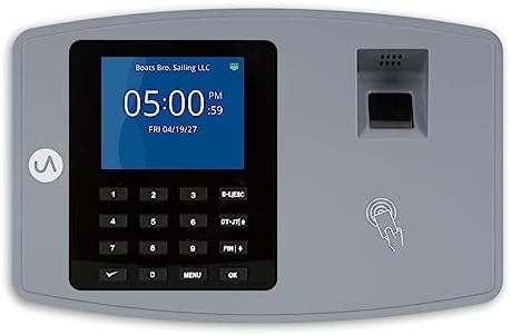 uAttend JL2500 Biometric Fingerprint Time Clock System for Small Business with WiFi and Cloud-Based Employee Timecards