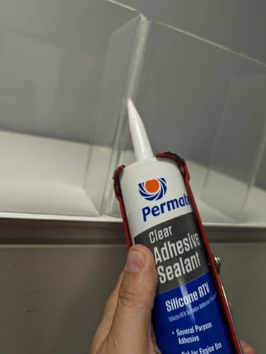 Permatex 80855 Clear RTV Silicone Adhesive Sealant, Waterproof, 11 oz.
