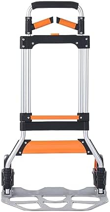 VEVOR Folding Hand Truck and Dolly, 309 Lbs Capacity, Aluminum Foldable Cart, Heavy-Duty Luggage Trolley Cart with Telescoping Handle and PP+TPR Wheels for Home, Office, Shopping, Travel